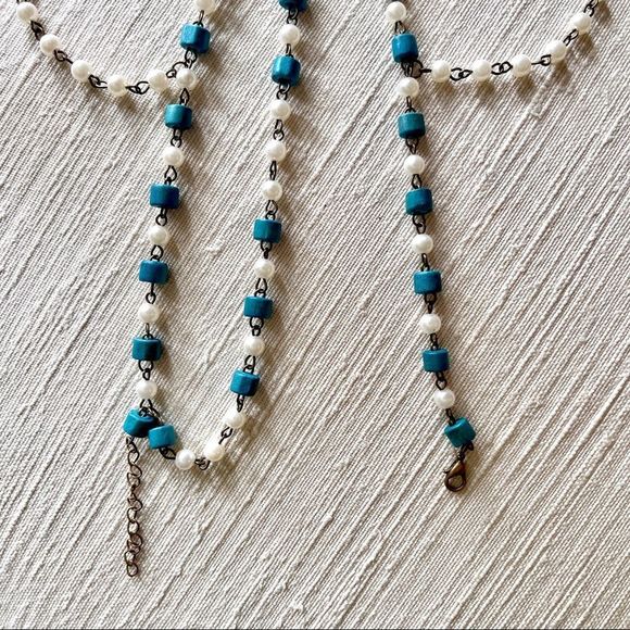 HANDMADE HEADPIECE CROWN BLUE, PEARL - Picture 5 of 8